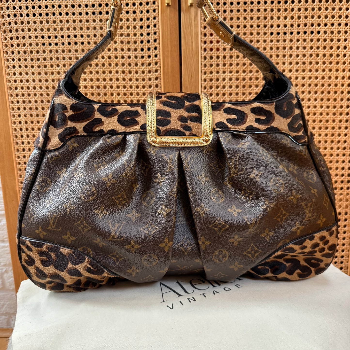 Louis Vuitton 2006 Super rare & immaculate Stephen Sprouse Polly on monogram & Leopard pony hair