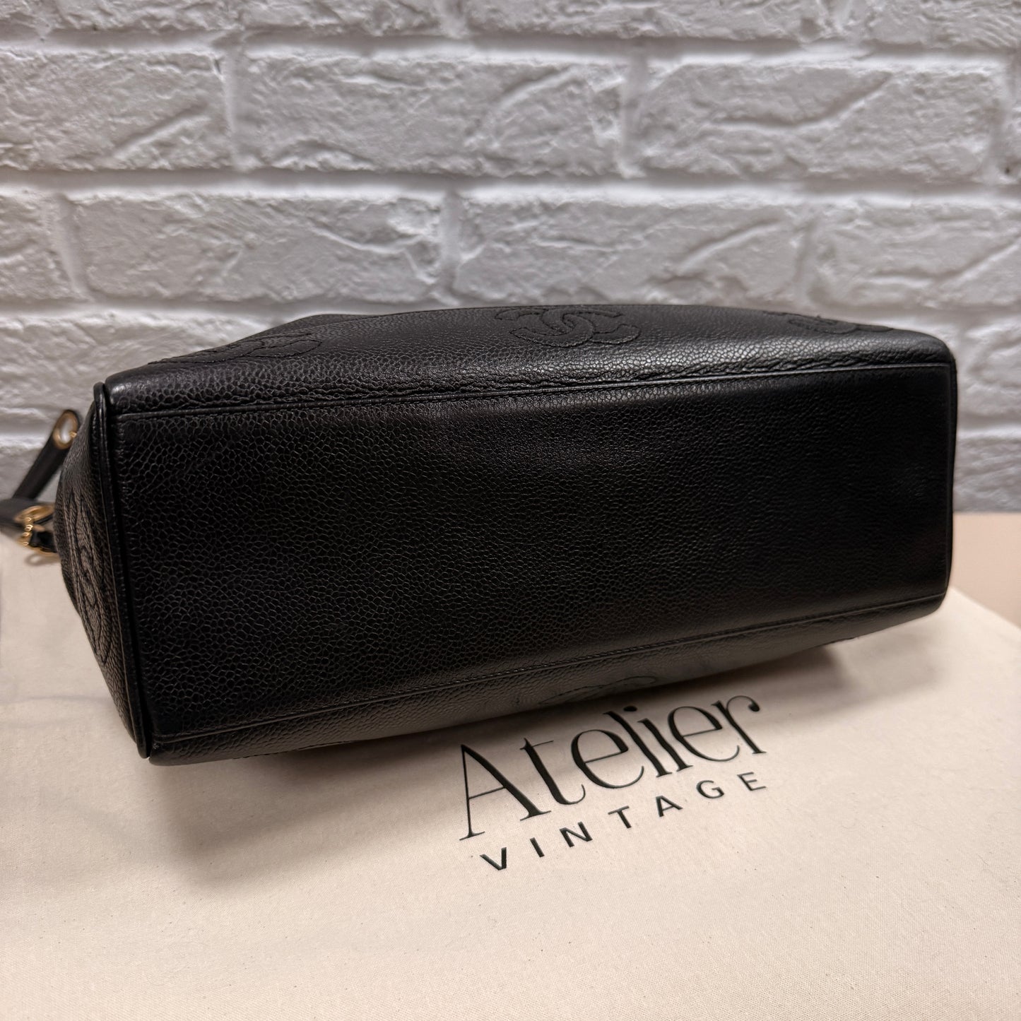 Chanel 1994 Black Triple CC Caviar Tote