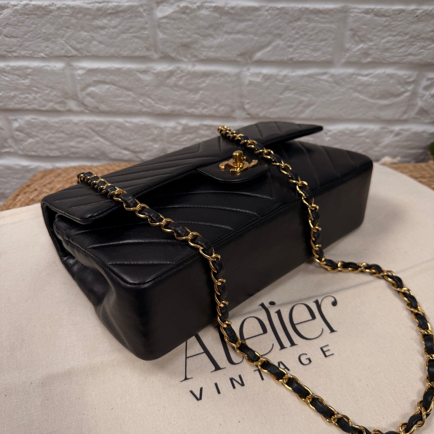 Chanel 1991 Rare & Limited Edition Chevron Classic double flap medium