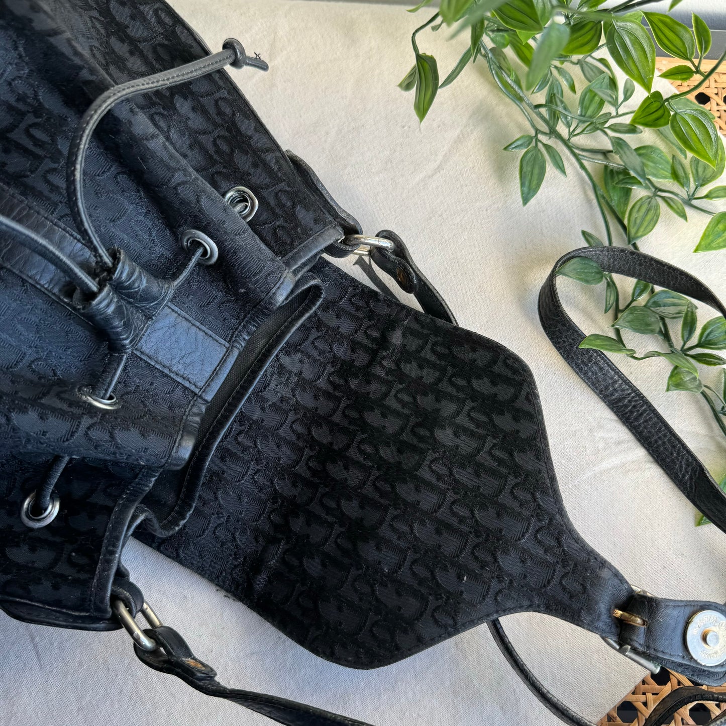 Dior Vintage Canvas Shoulder Bag