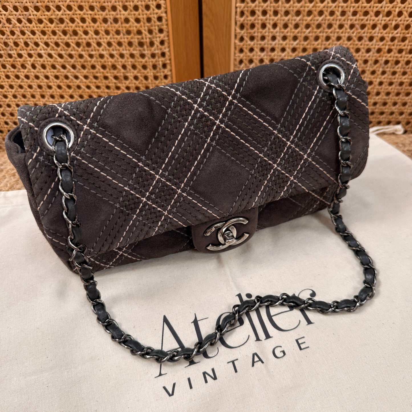 Chanel 2013 Suede Wild Stitch Single Flap