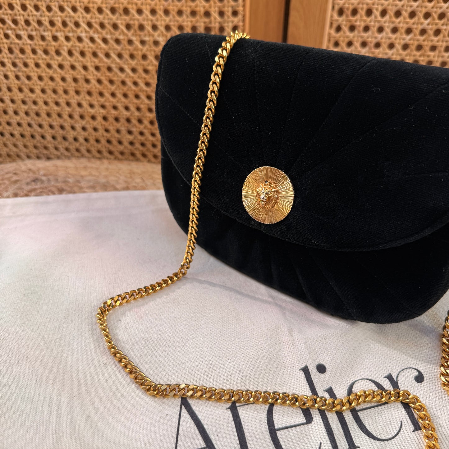 Chanel Early 1980s ULTRA RARE Sunburst Lions Head Single Flap