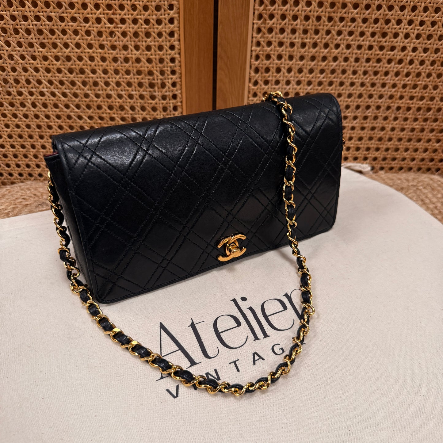 Chanel Ultra Rare Early 1980s Double Quilted Single Full Flap