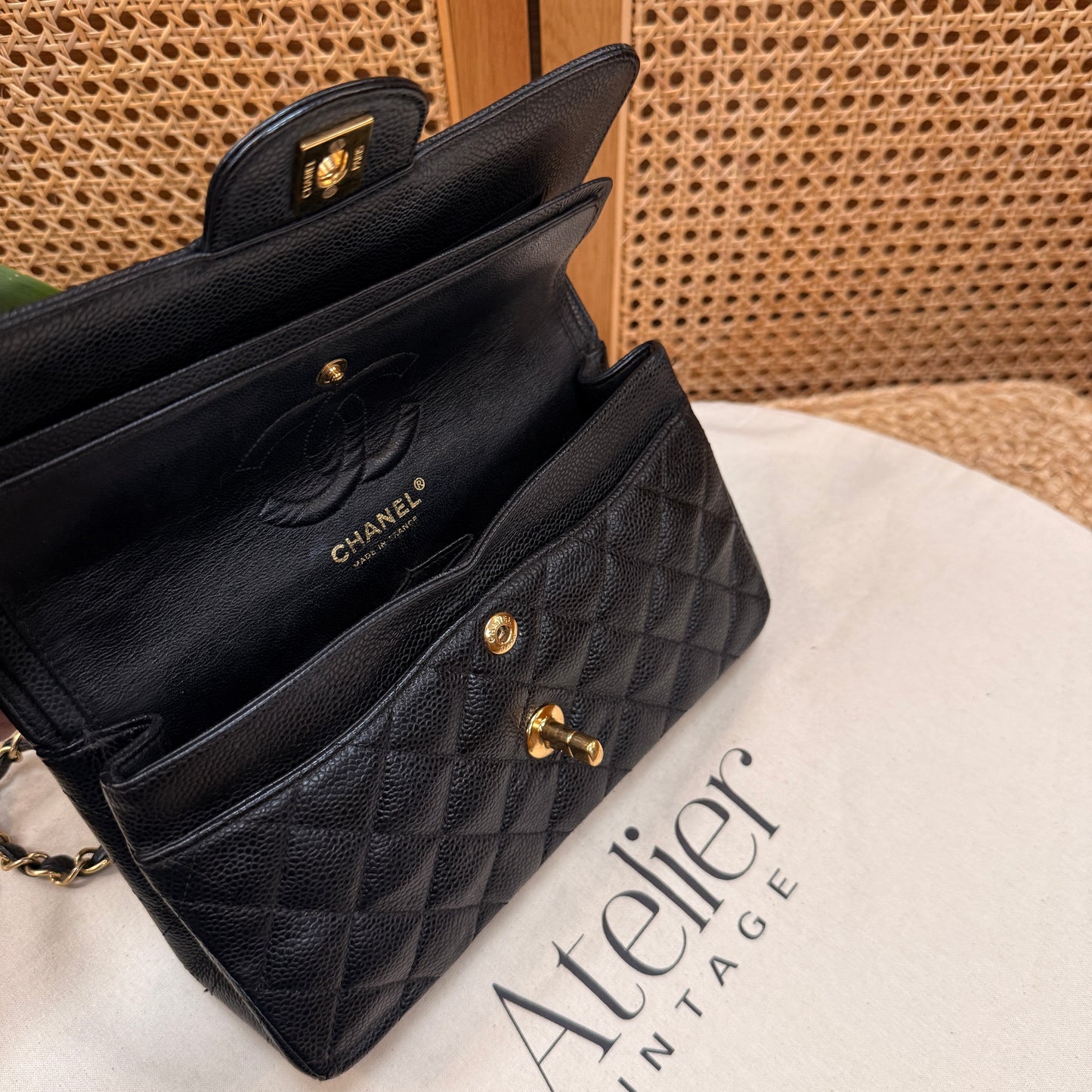 Chanel Rare 2006 Caviar Black Classic Double Flap Small