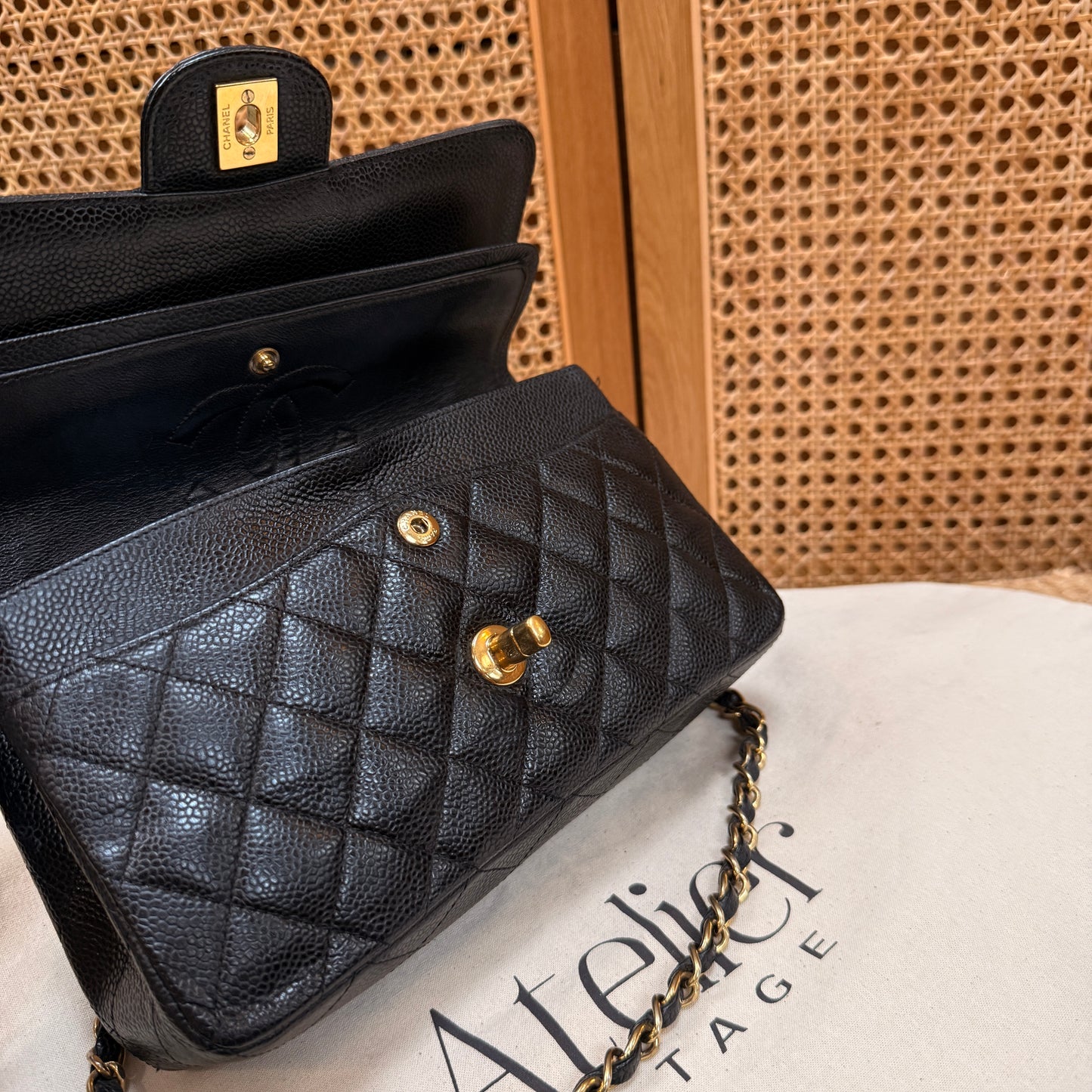 Chanel Rare 2006 Caviar Black Classic Double Flap Small