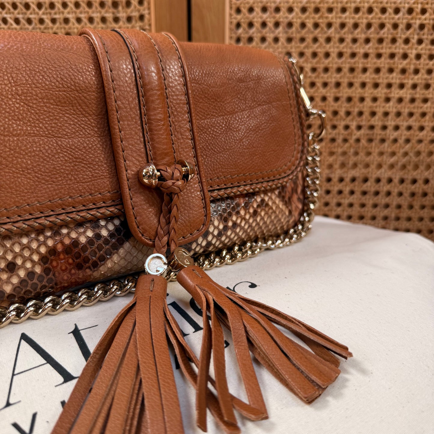Gucci 2000s Marrakech Python Two Way Chain Bag