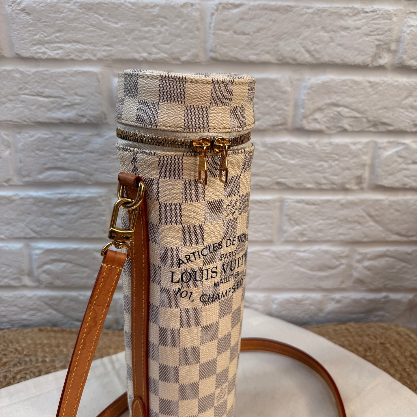 Louis Vuitton Damier Azur two way bottle carrier