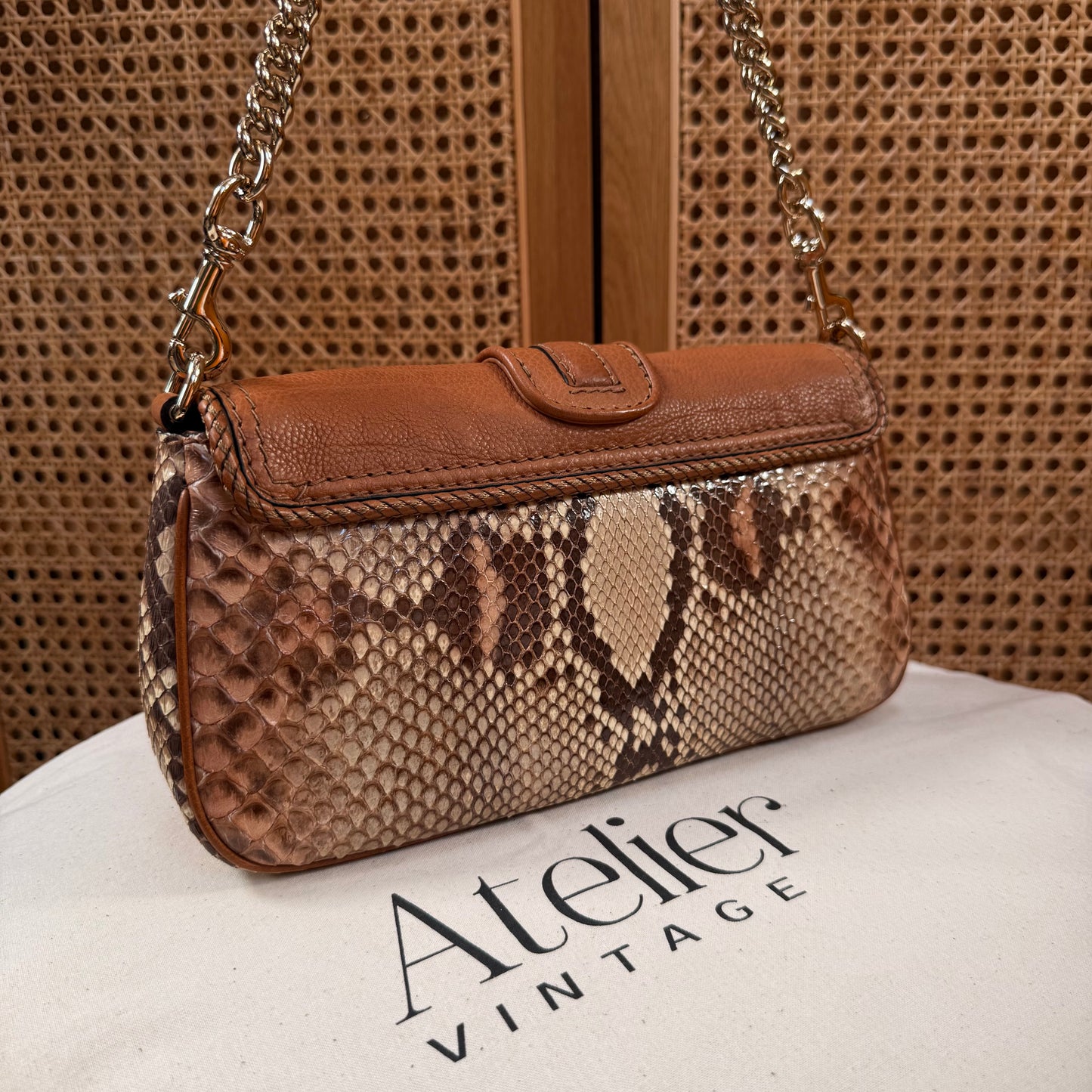 Gucci 2000s Marrakech Python Two Way Chain Bag
