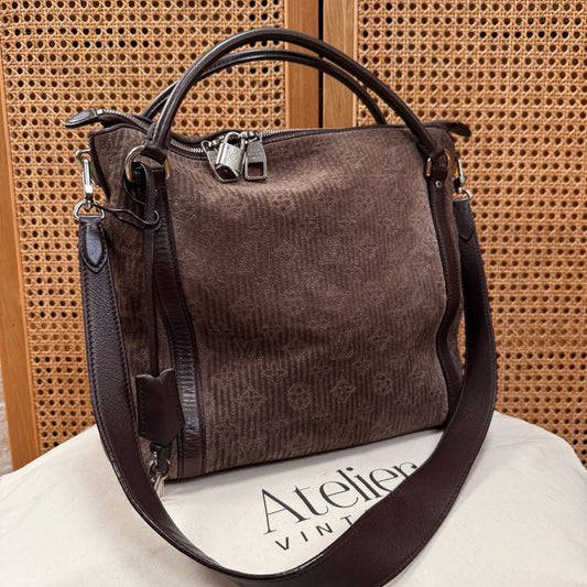 Louis Vuitton 2011 Antheia in Monogram Brown Suede & Leather Two Way