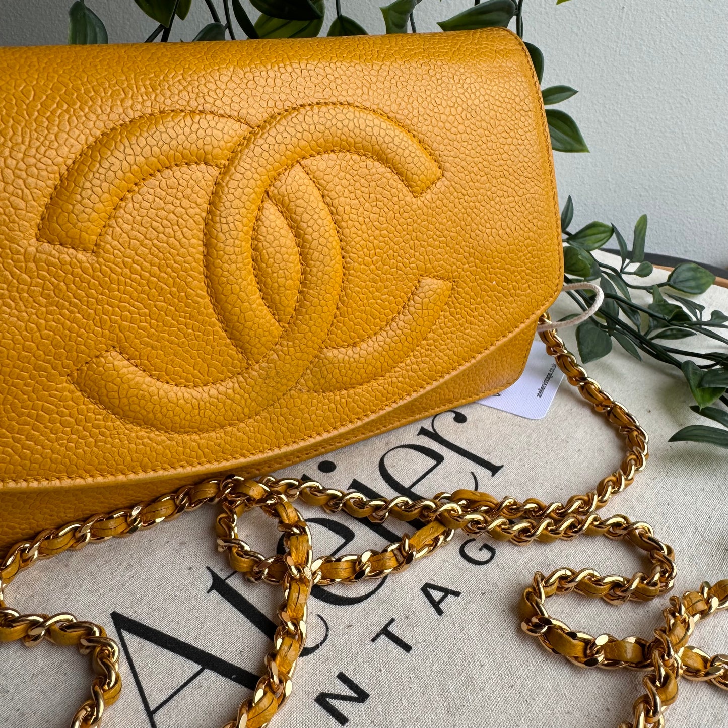 Chanel 1994 Caviar Leather Wallet on Chain