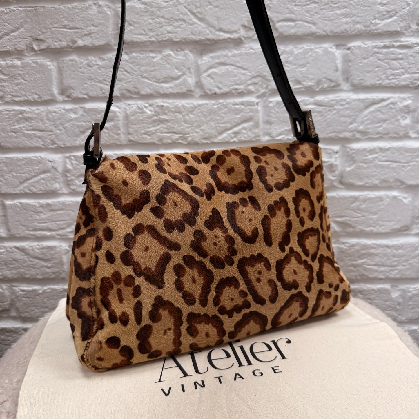 Fendi 1990s Original Fendi Mamma Baguette In Leopard Print Pony Hair