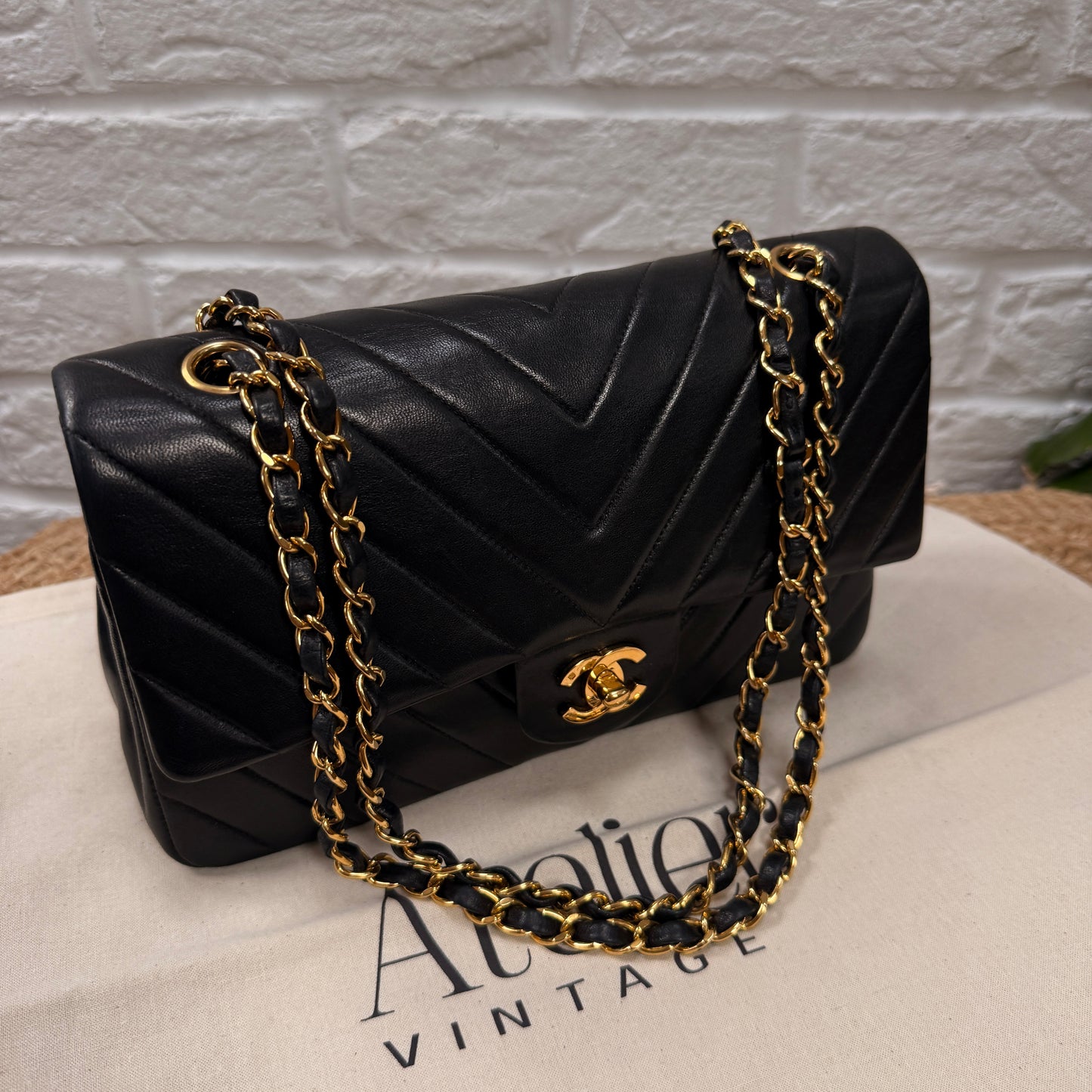 Chanel 1991 Rare & Limited Edition Chevron Classic double flap medium