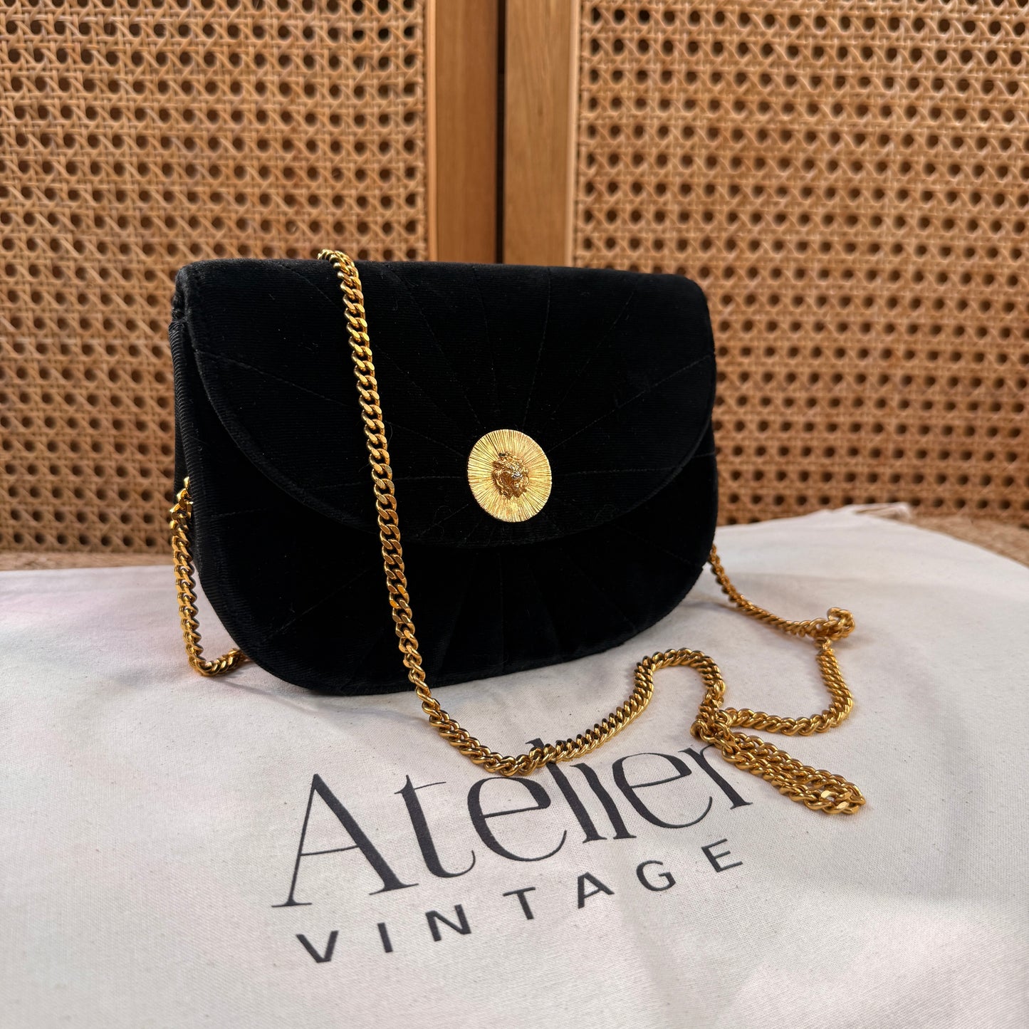 Chanel Early 1980s ULTRA RARE Sunburst Lions Head Single Flap