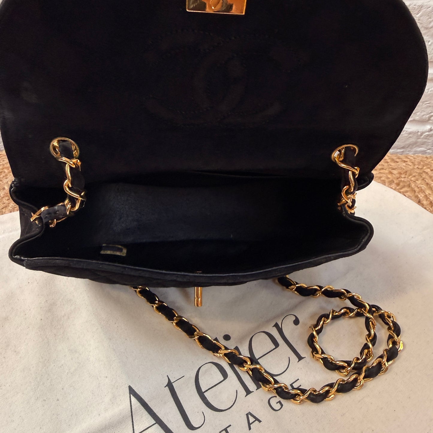 Chanel Rare 1986 Suede Half Moon Single Flap