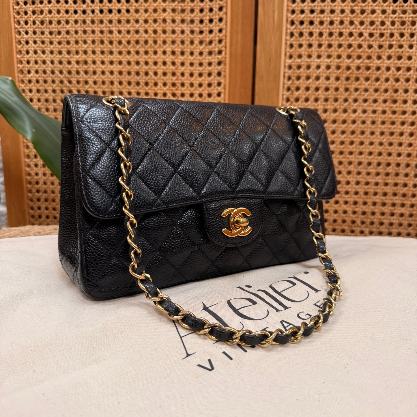 Chanel Rare 2006 Caviar Black Classic Double Flap Small