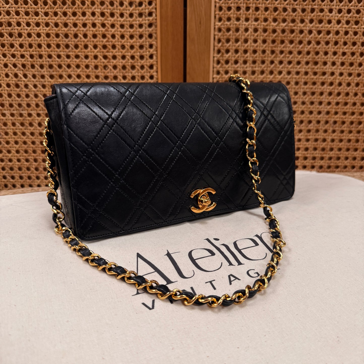 Chanel Ultra Rare Early 1980s Double Quilted Single Full Flap