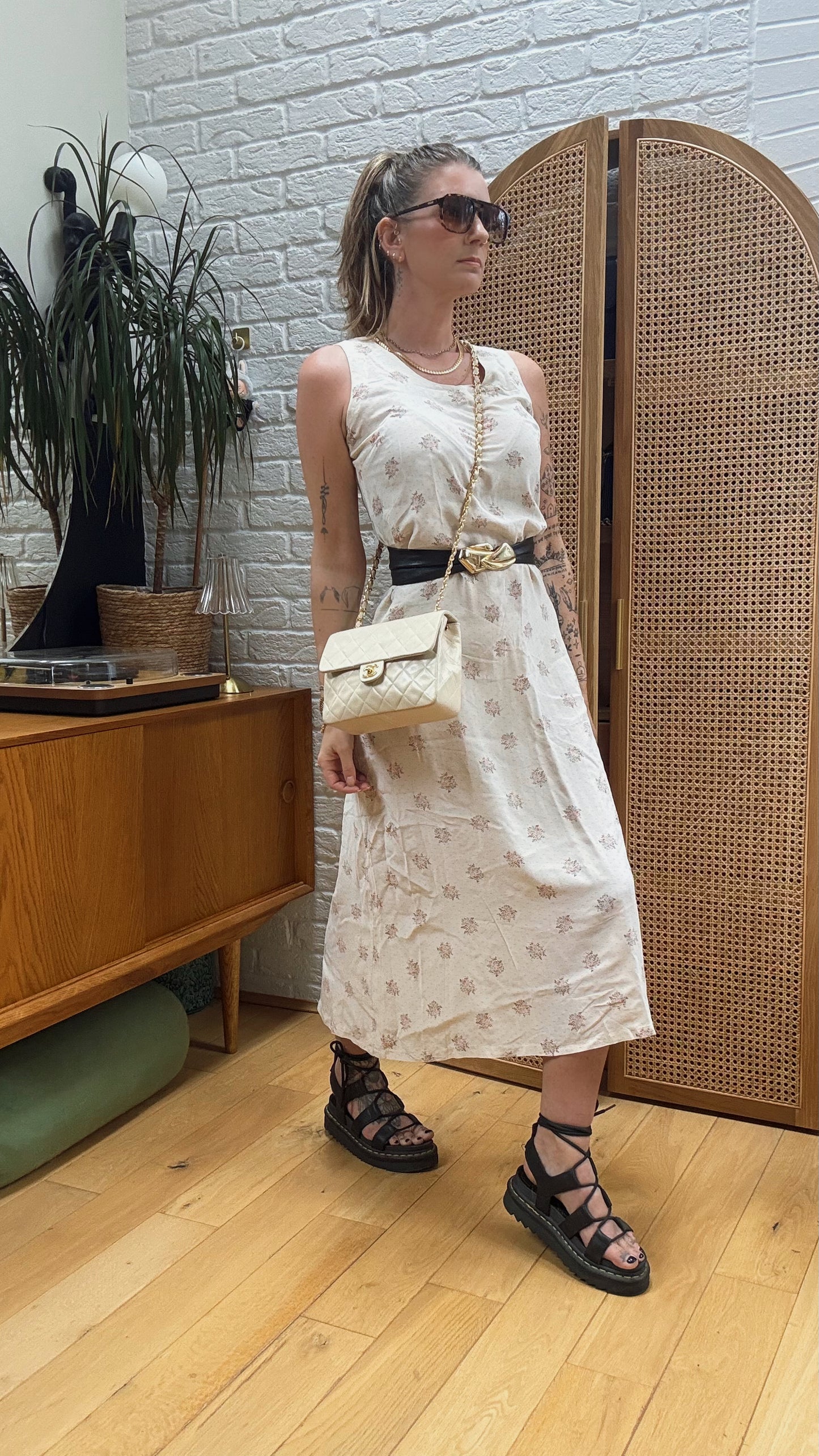 Chanel 1989 Beige Classic Single Flap Medium Square