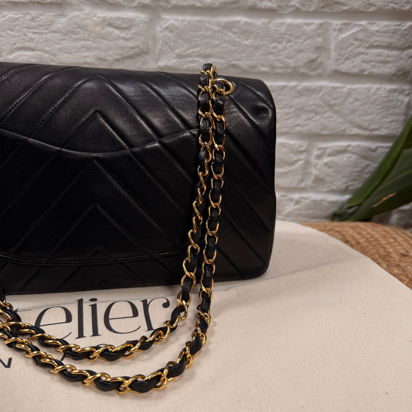 Chanel 1991 Rare & Limited Edition Chevron Classic double flap medium