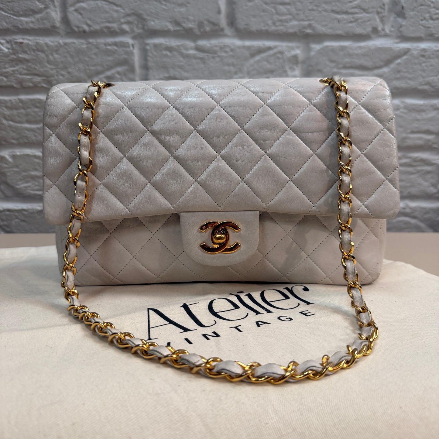 Chanel Rare 1989 Classic Double Flap Medium in Ivory