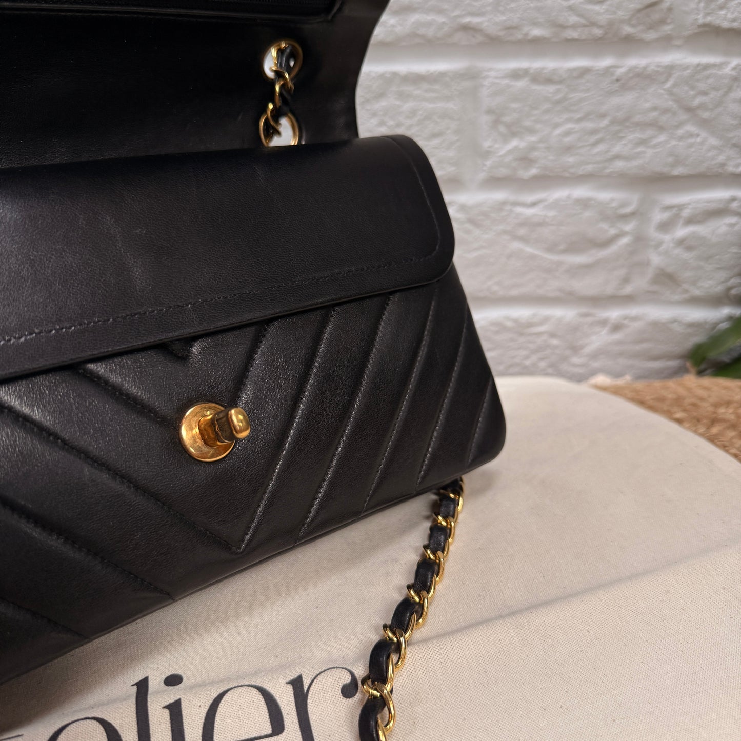 Chanel 1991 Rare & Limited Edition Chevron Classic double flap medium