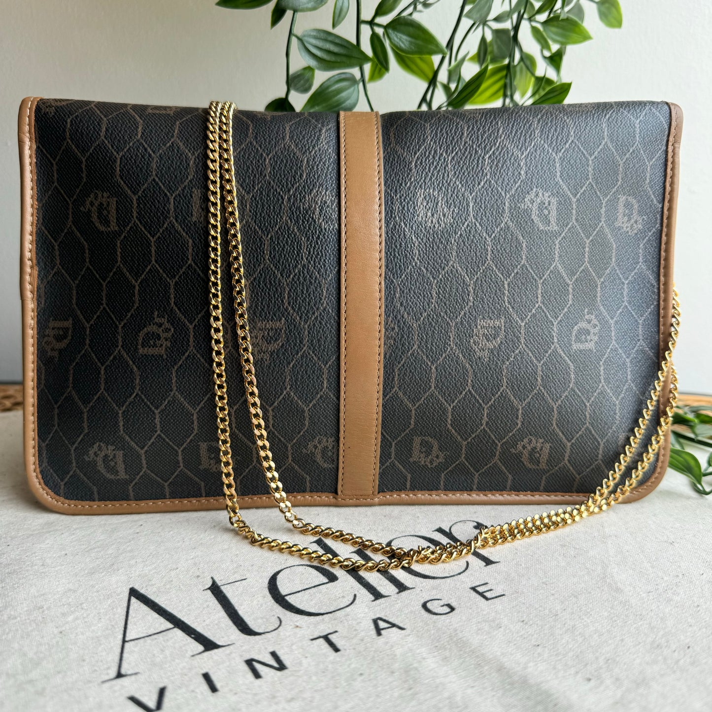 Dior 1980s Honeycomb Two Way Chain Strap Bag