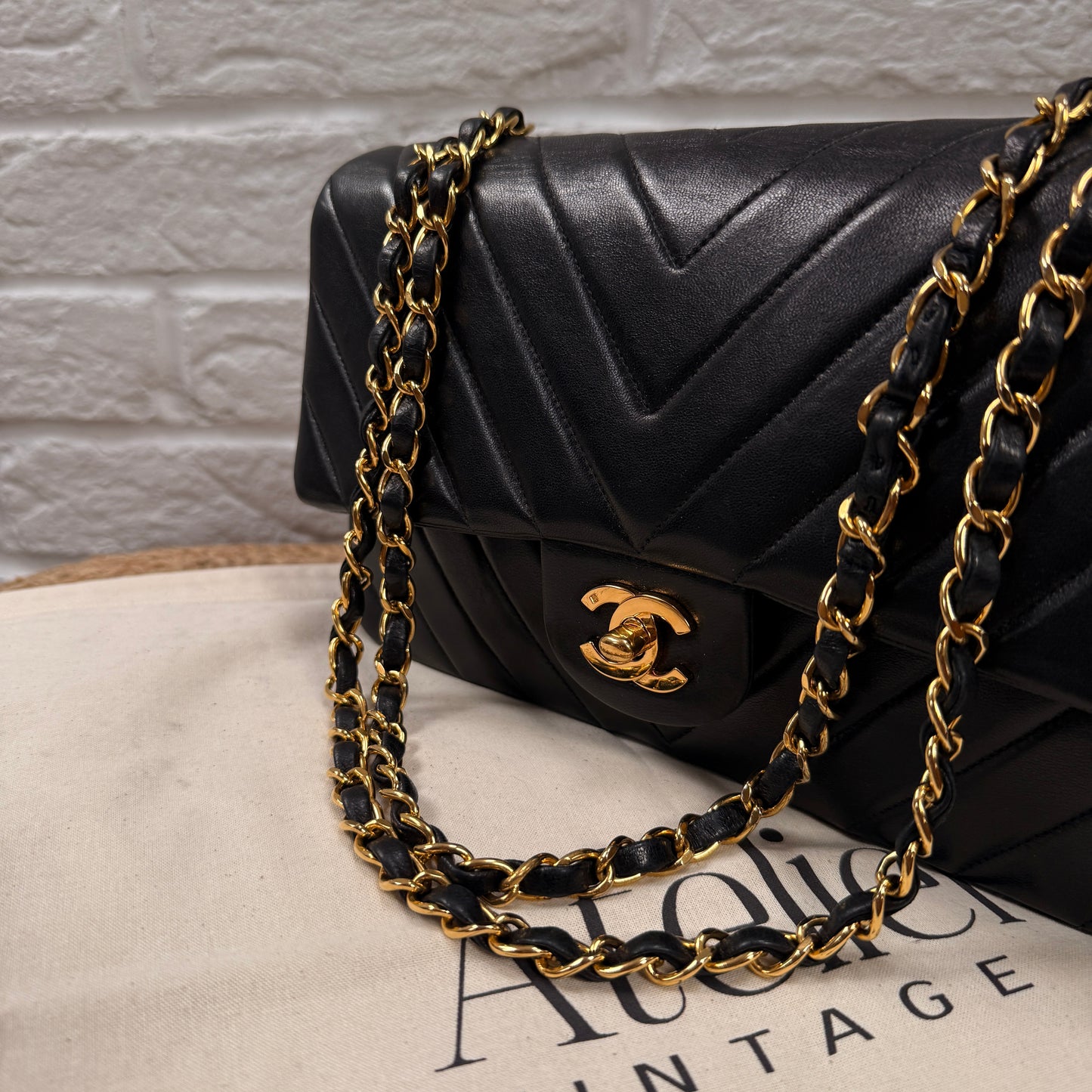 Chanel 1991 Rare & Limited Edition Chevron Classic double flap medium