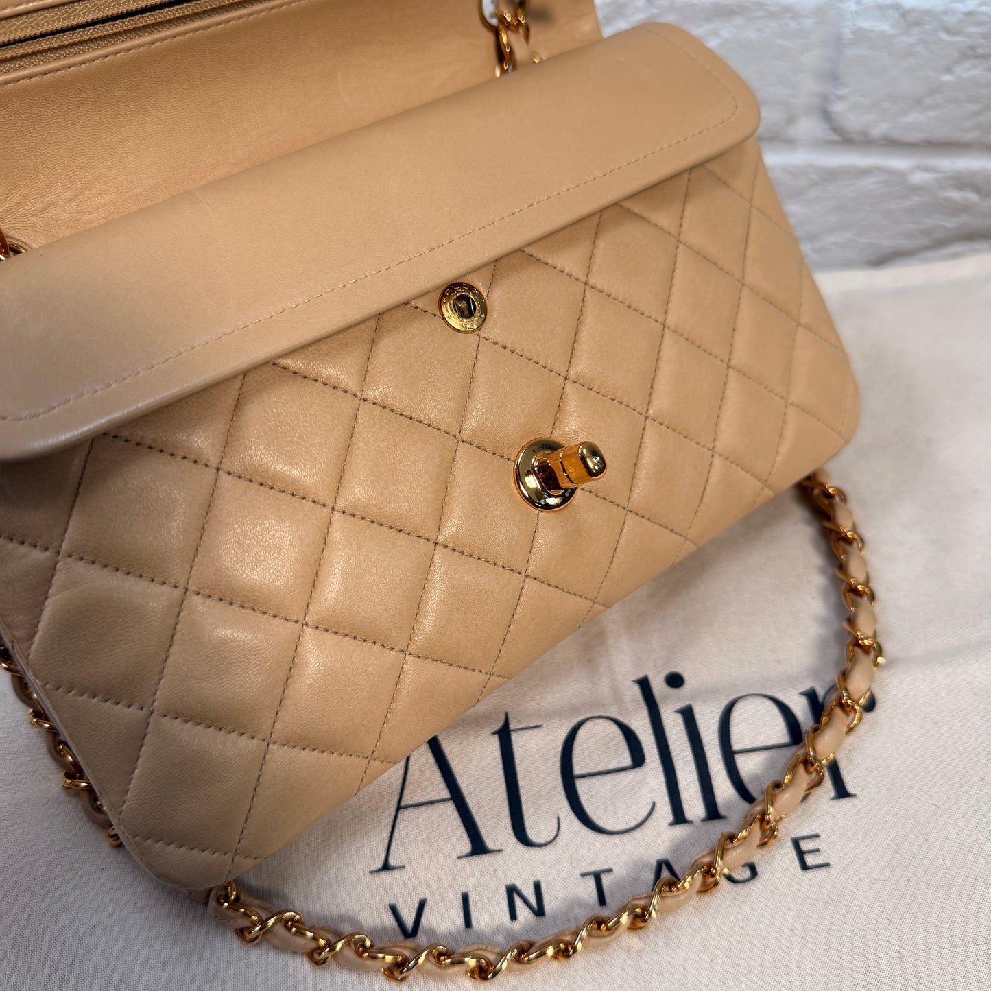 Chanel 1997 Beige Classic Double Flap Small