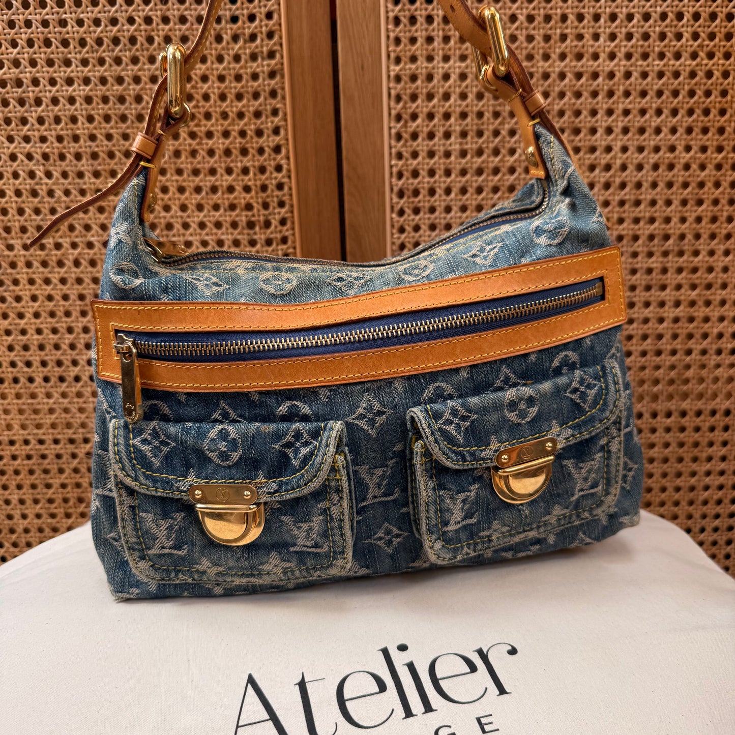 Louis Vuitton 2006 Monogram Denim Cross Body Baggy PM