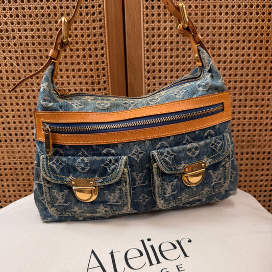 Louis Vuitton 2006 Monogram Denim Cross Body Baggy PM