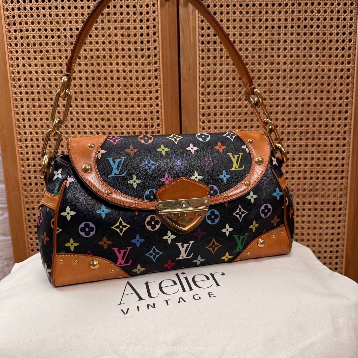 Louis Vuitton 2003 Murakami Black Monogram Beverly MM
