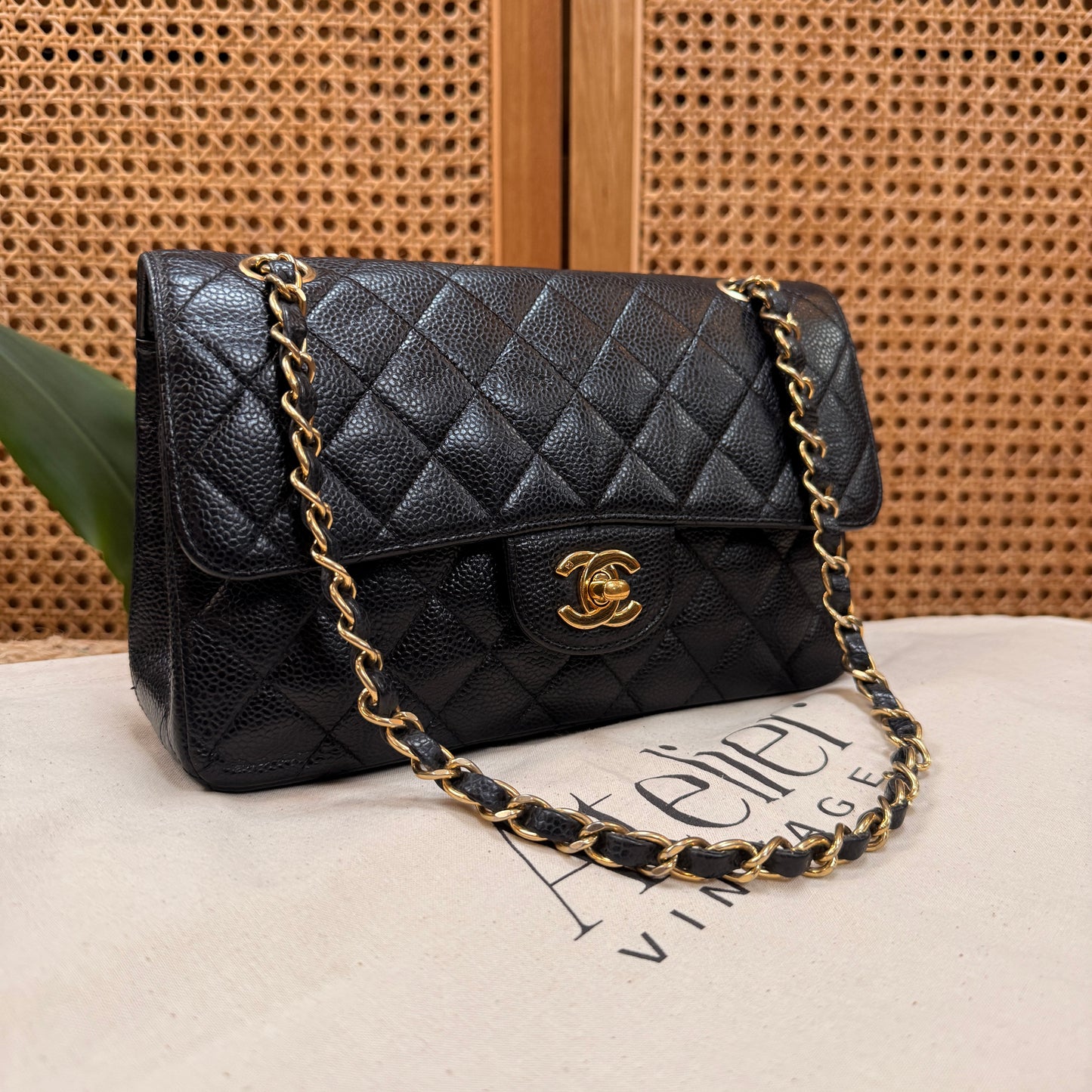 Chanel Rare 2006 Caviar Black Classic Double Flap Small