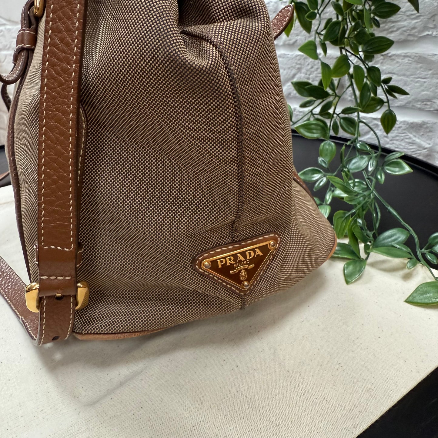 Prada 1990s Canapa Two Way Tote