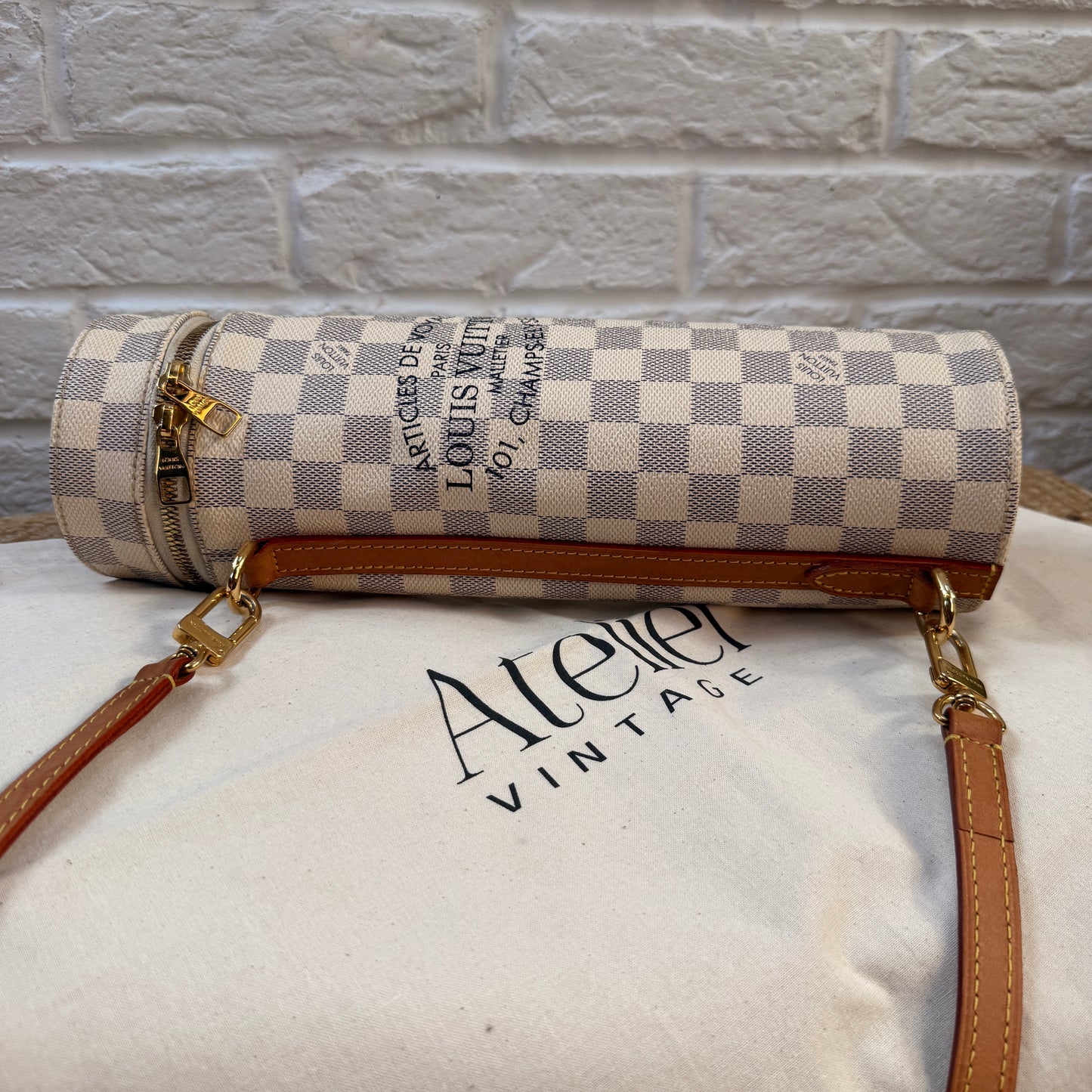 Louis Vuitton Damier Azur two way bottle carrier