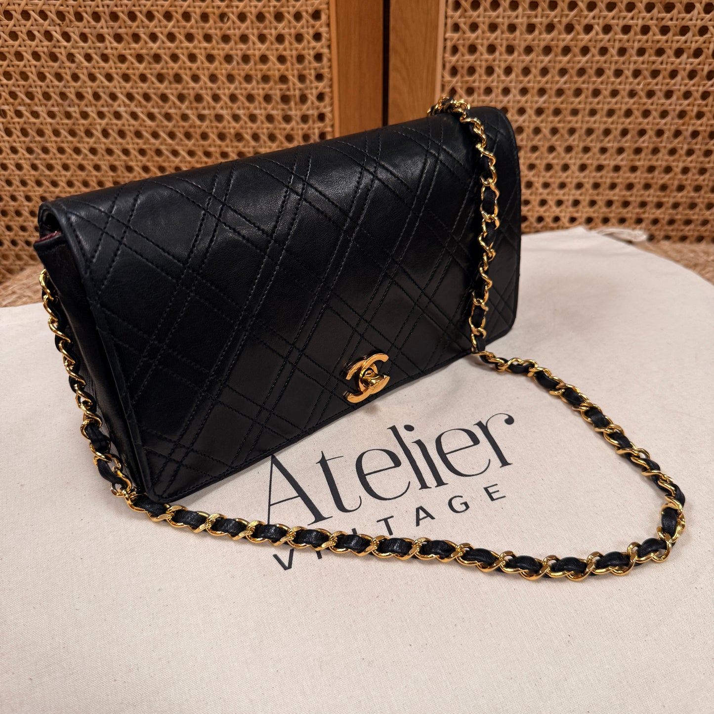 Chanel Ultra Rare Early 1980s Double Quilted Single Full Flap