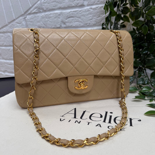 Chanel Rare 1989 Dark Beige Classic Double Flap Medium