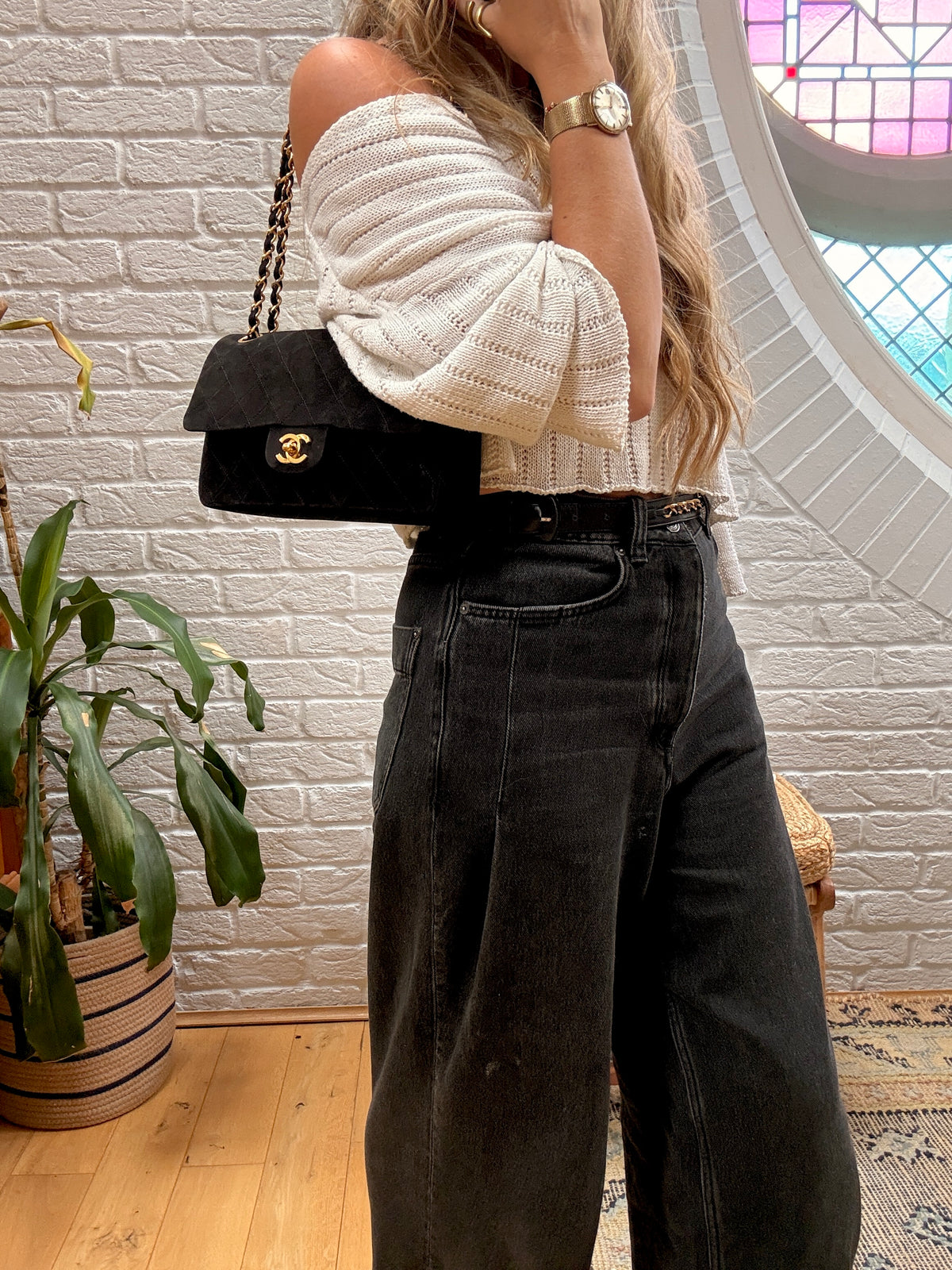 Chanel 1986 Rare Suede Black Classic Double Flap Small