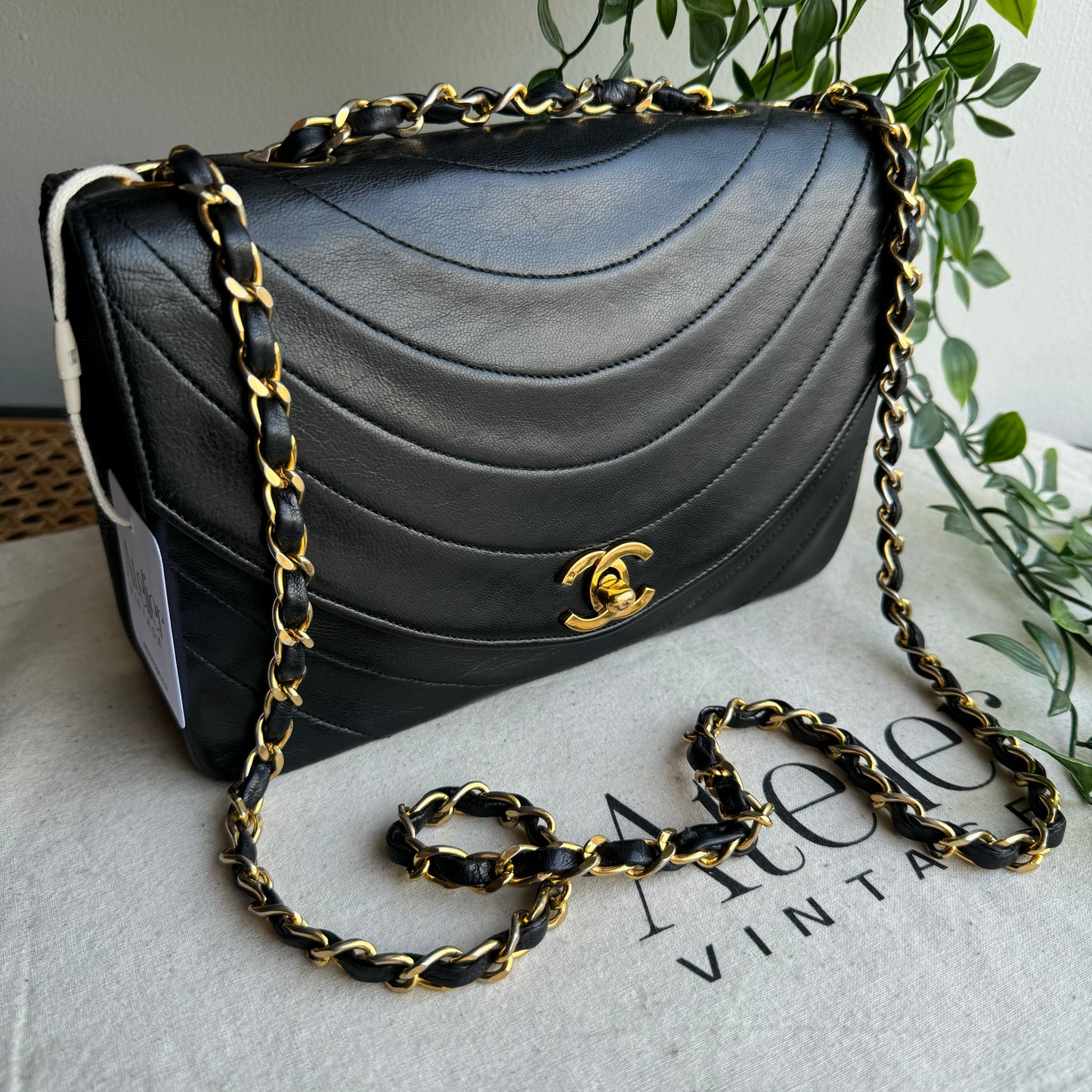 Chanel Early 1980s Rare Half Moon Quilted Single Flap