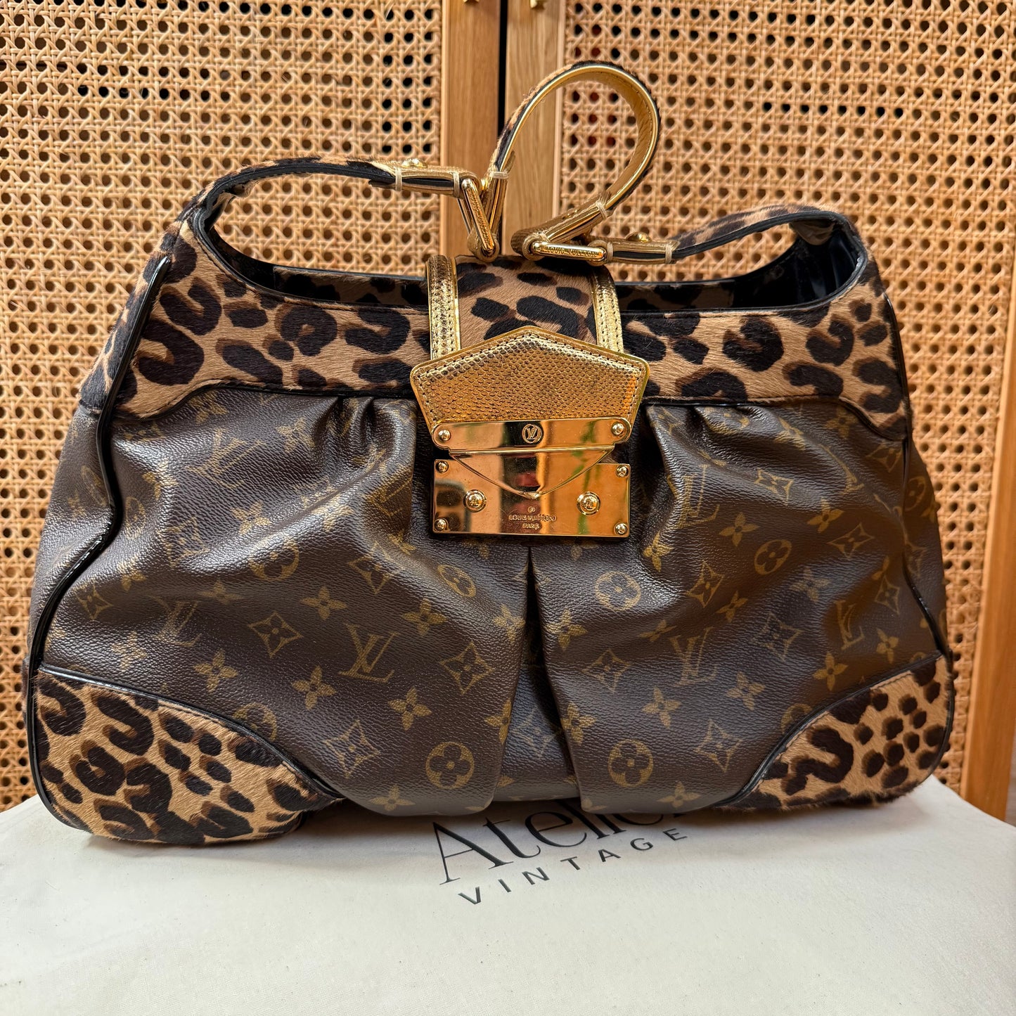 Louis Vuitton 2006 Super rare & immaculate Stephen Sprouse Polly on monogram & Leopard pony hair