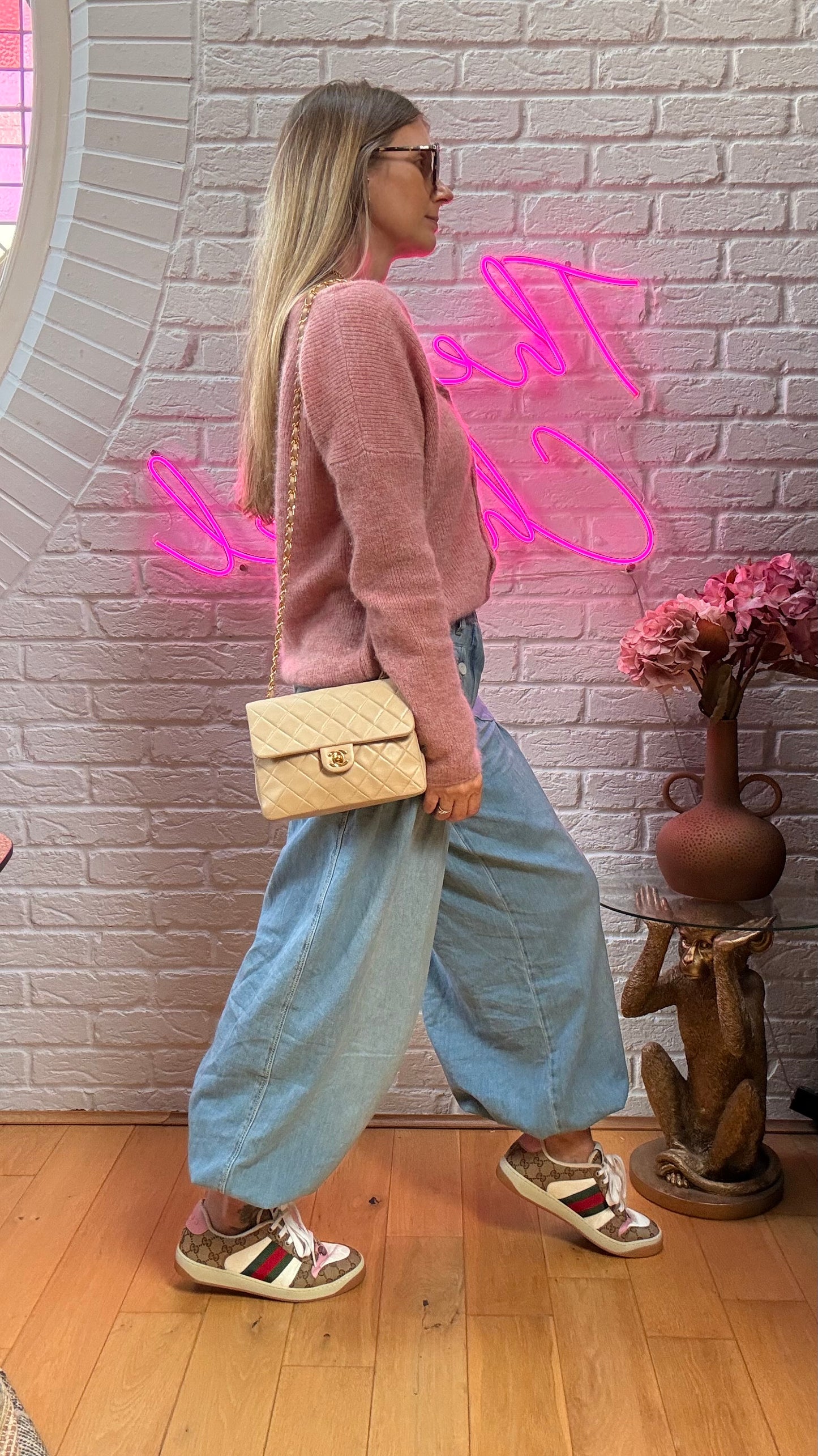 Chanel 1991 Beige Classic Medium Square Single Flap