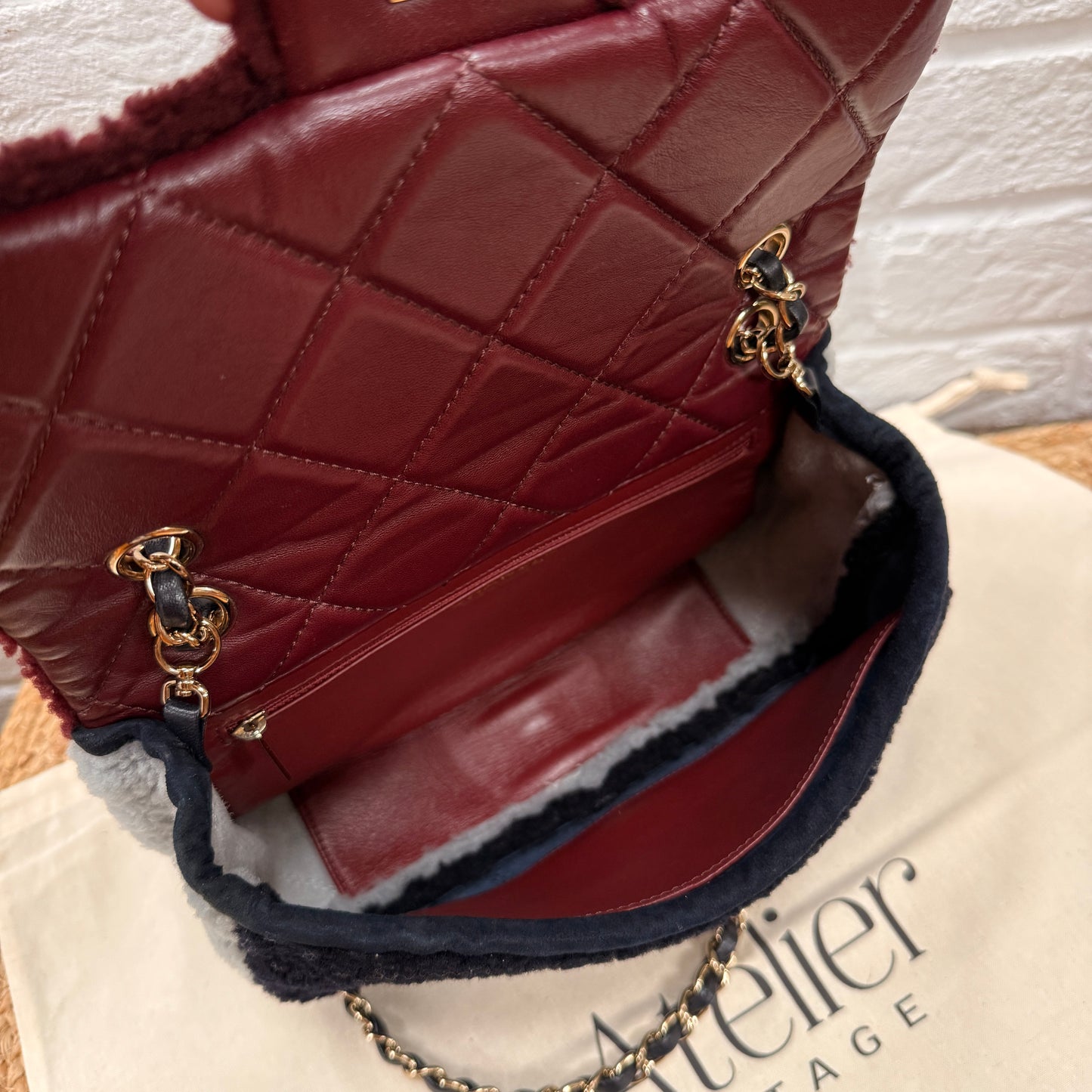 Chanel 2019 Shearling Tri Color Single Flap
