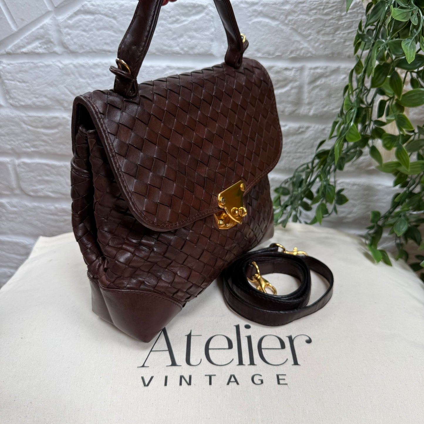 Bottega Veneta Chocolate Brown Two Way Cross Body