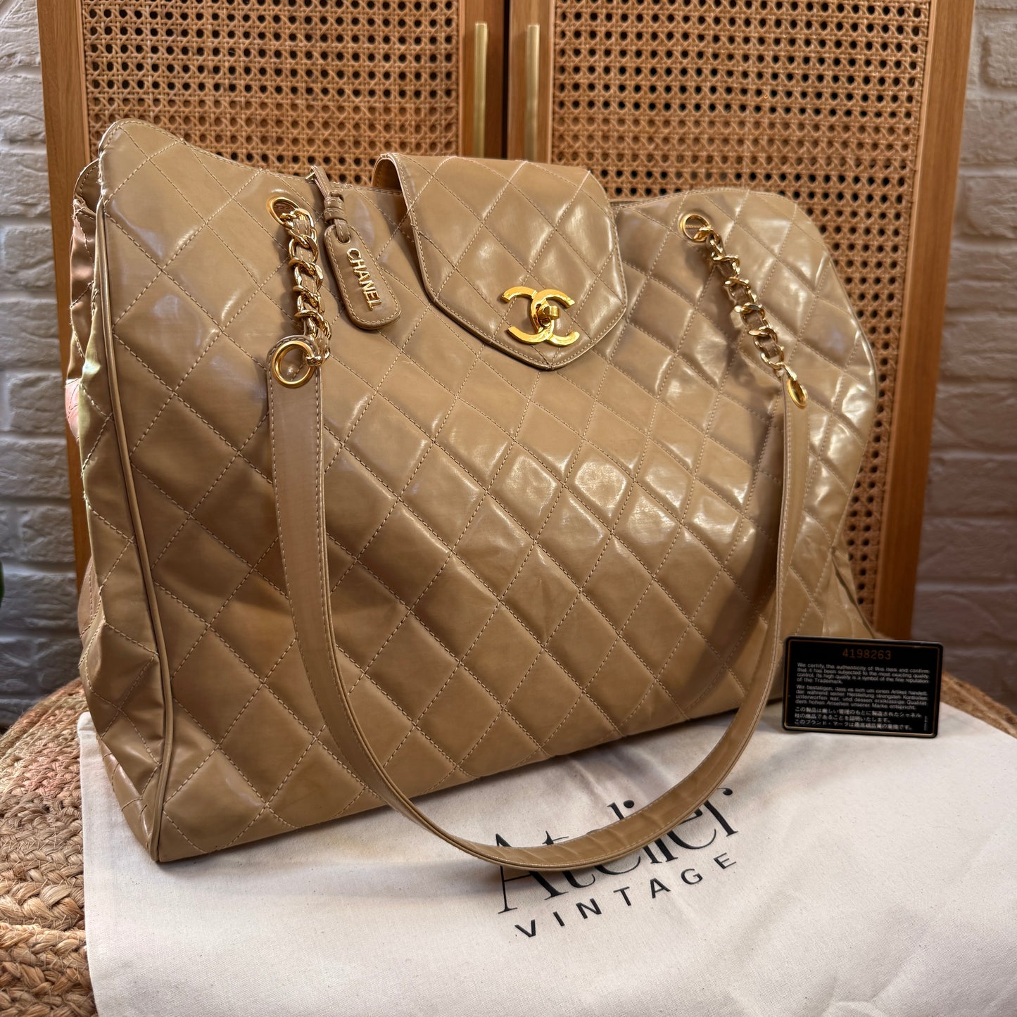 Chanel 1995 XXL Super Model Tote with Turnlock