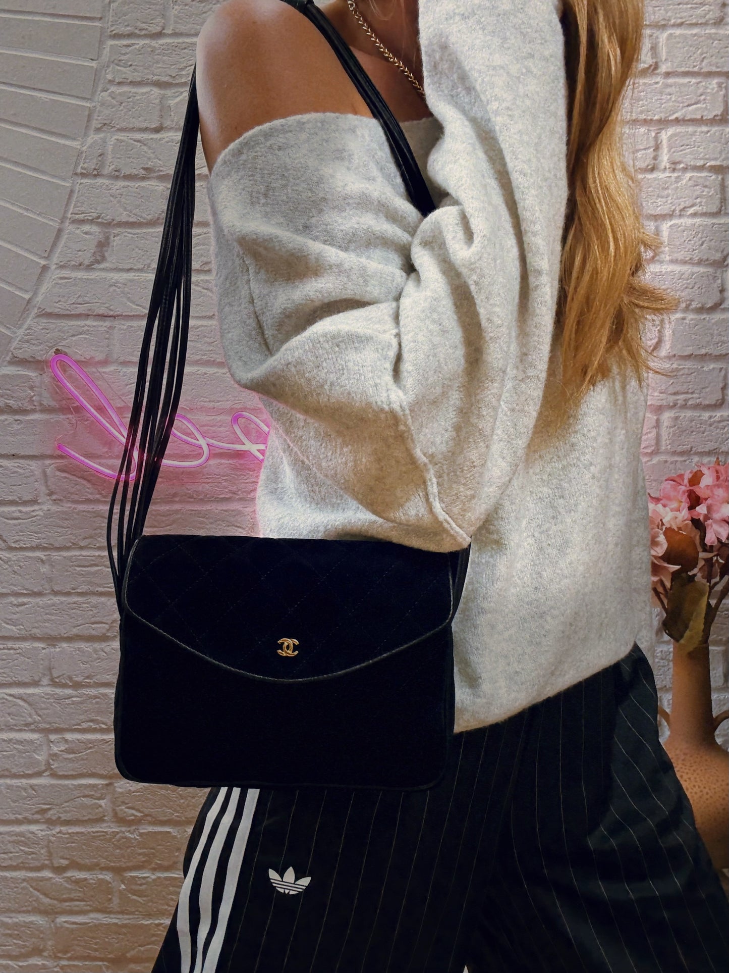 Chanel 1986 Suede & Multi-strand Leather Shoulder Bag