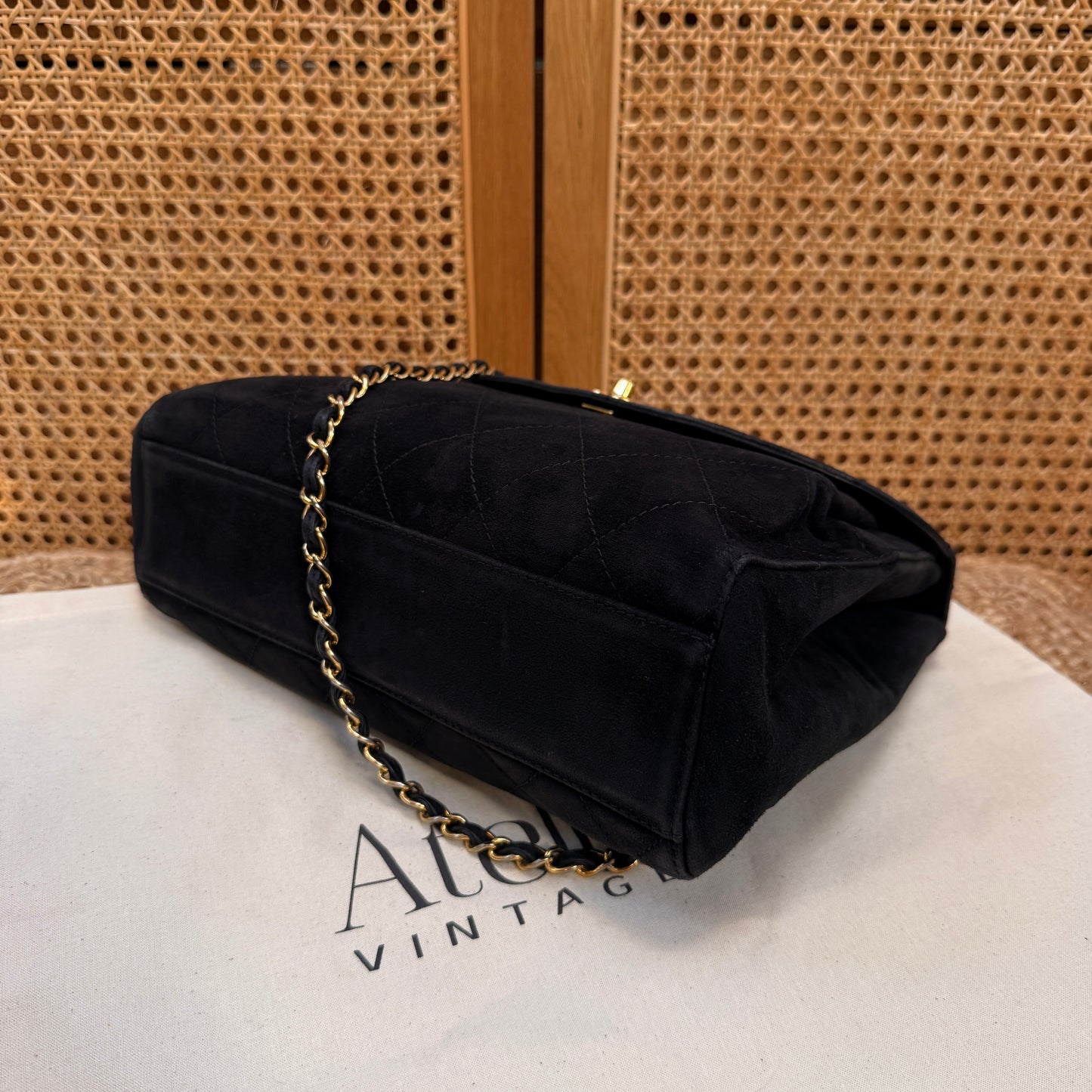Chanel Rare 1997 Large Suede Single Flap