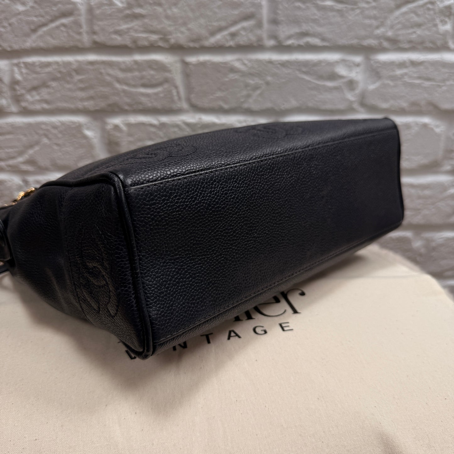 Chanel 1994 Rare Navy Triple CC Caviar Tote