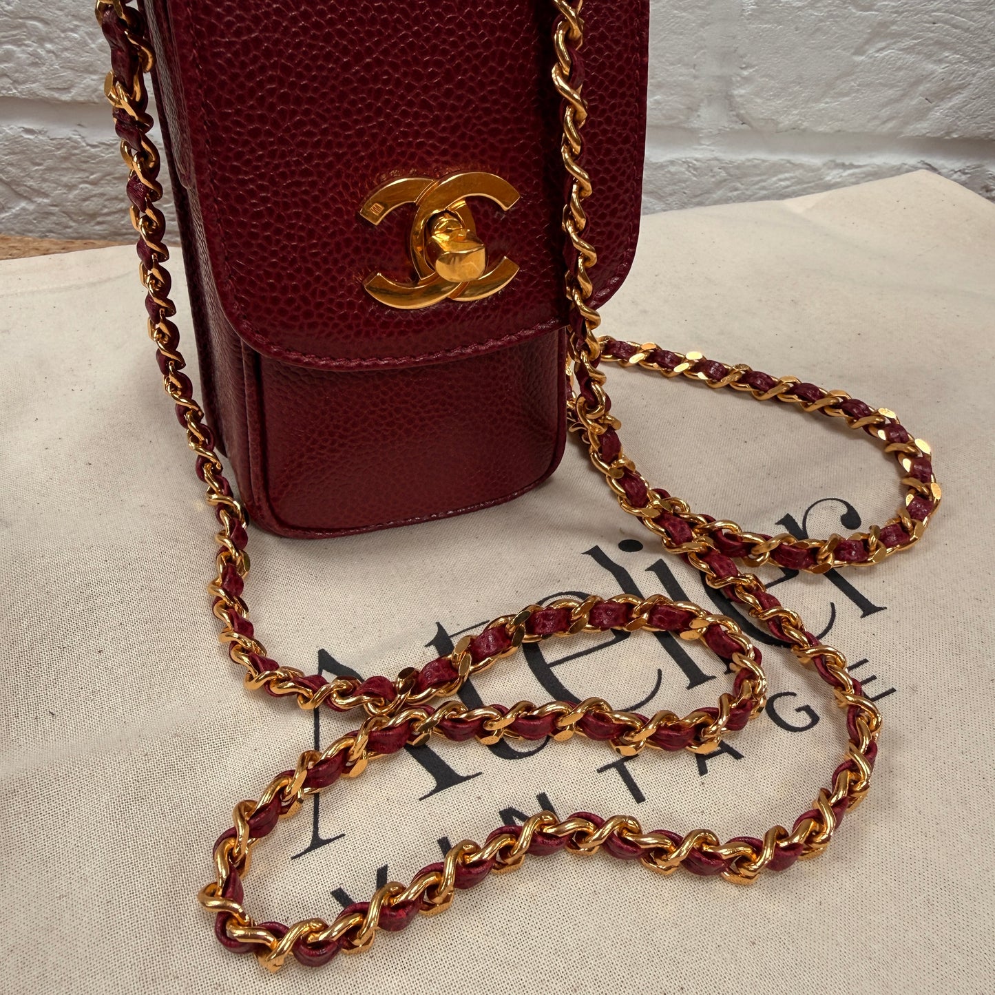 Chanel 1994 Caviar Pochette - Bordeaux Caviar Leather & 24k gold hardware