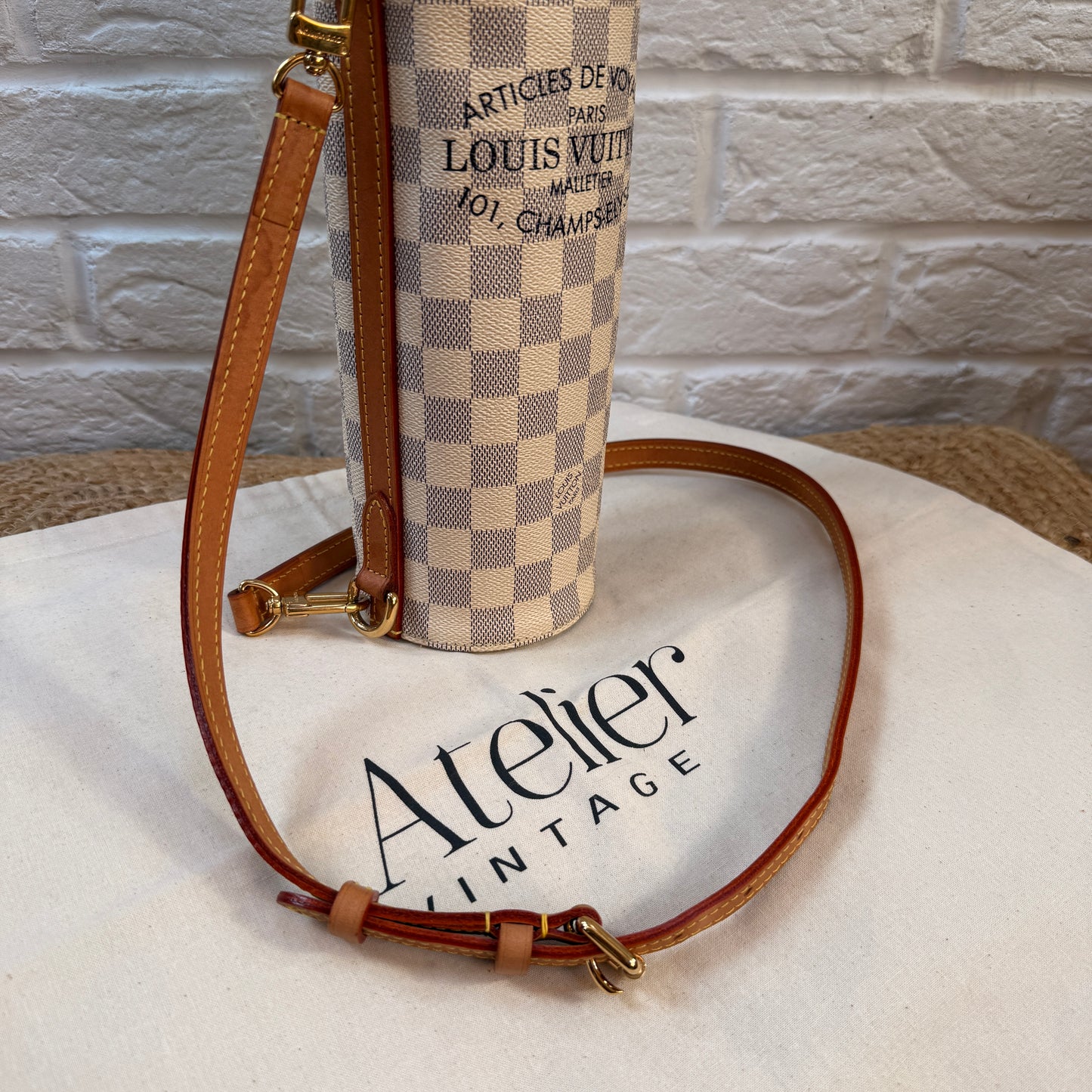 Louis Vuitton Damier Azur two way bottle carrier