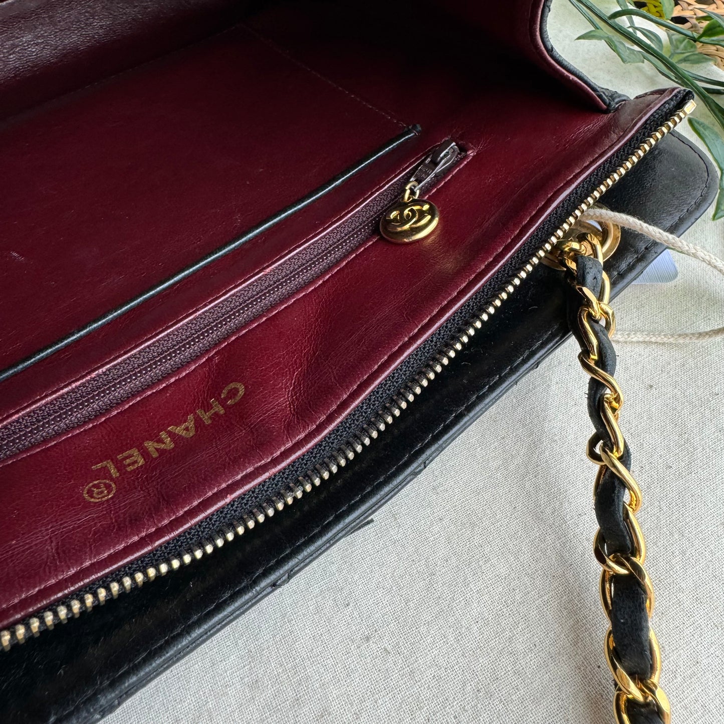 Chanel 1986 Lambskin Double Chain Timeless Tote
