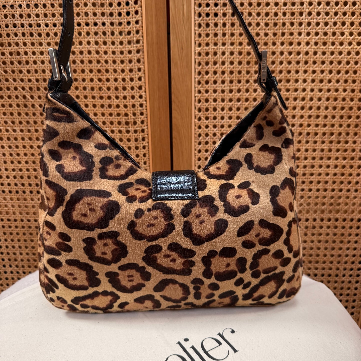 Fendi 2002 Mamma Baguette Leopard Tote - Limited Edition Pony Hair & Enamel Closure