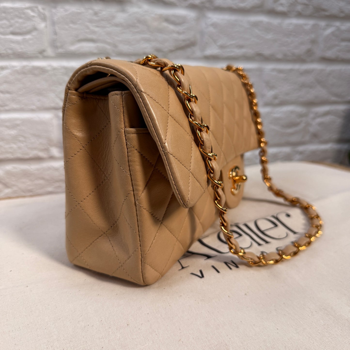 Chanel 1997 Beige Classic Double Flap Small